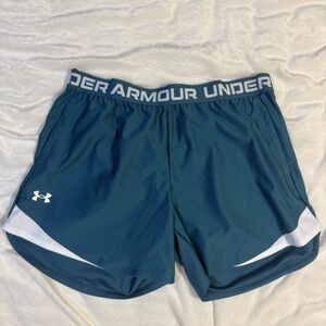 Under Armour Women’s Teal and White Athletic Shorts